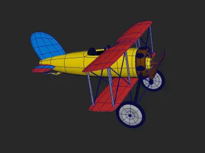  Cartoon Aviator Plane 3d Model Low-poly 3D model