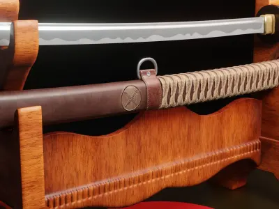 Katana two samurai swords Low-poly 3D model