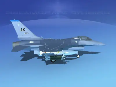 Gen Dyn F-16A Falcon V12 USAF 3D model