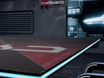 Sci-Fi Cybernetic Command Center Futuristic Holographic Briefing Low-poly 3D model