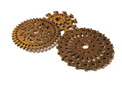 Steampunk Gear Pack Low-poly 3D model