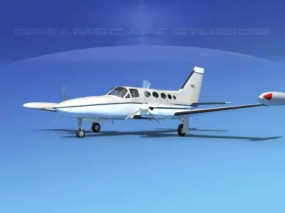Cessna 414 Chancellor V04 3D model