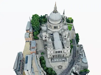 St Pauls Cathedral Low-poly 3D model