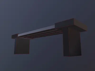 Bench Wood Concrete Low-poly 3D model