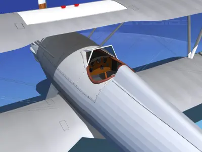 Waco YMF-5 Bare Metal 3D model