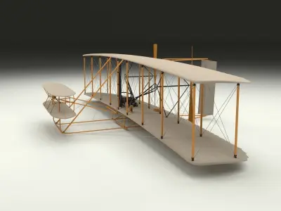 Rigged Wright Flyer 3D model