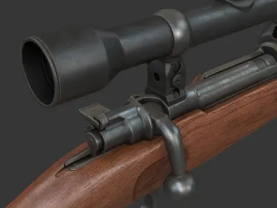 Karabiner 98k Sniper Low-poly 3D model