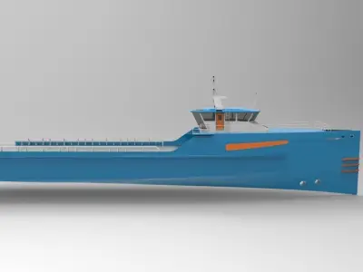 Supply boat Low-poly 3D model