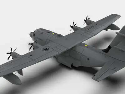 Lockheed Martin EC-130J  - COMMANDO PSYOPS Aircraft - Low-poly 3D model