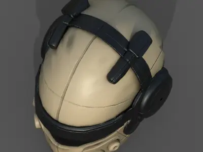 Helmet scifi military futuristic 3d model  Low-poly 3D model
