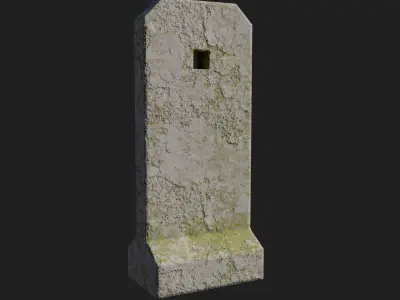 Damaged Concrete Barricade 3D model
