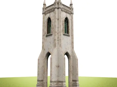 GOTHIC CASTLE BUILDING 18 Low-poly 3D model