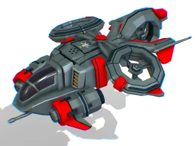 Animated Flying Military Drone 3D model