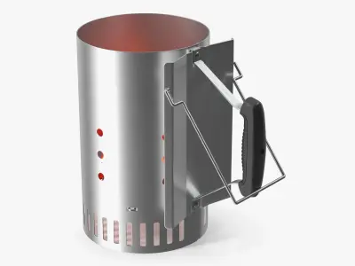 Grill Igniter with Burning Coals Matte 3D model
