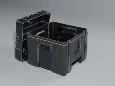 Sci-Fi Industrial Military Crates  3D model