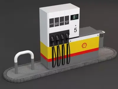 Shell Gas Pump 3D model