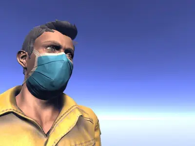Biohazard Man - animated rigged Man Low-poly 3D model