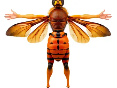 Hornet Hybrid Creature model pack Low-poly 3D model