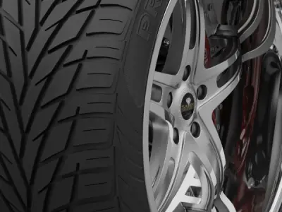Savini Forged SV-23S Wheel and Tire 3D model