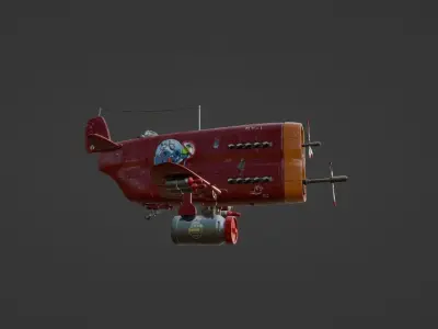 High-Poly Cartoon Plane Free 3D model