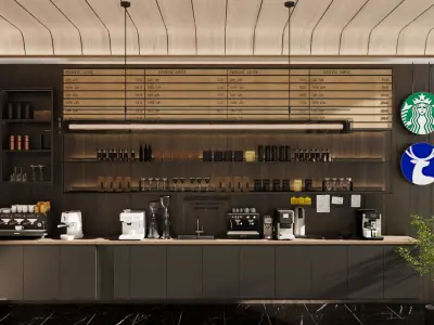 Coffee Shop Space Design 3D model
