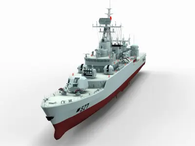 Chinese Navy Type053H3 Jiangwei Frigate 3D model