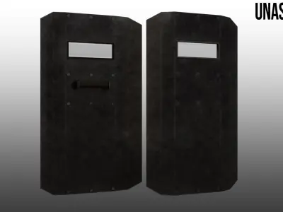 Riot Shield - Low Poly with 2 Skins Low-poly 3D model