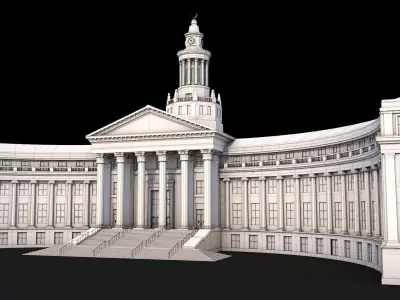 Denver City Hall Building Low-poly 3D model