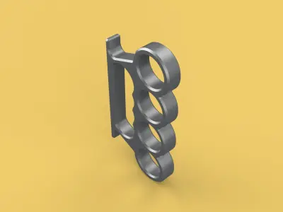 KNUCKLE DUSTER SELF DEFENSE BRASS KNUCKLES FIST LOAD GRIP HAND 3D model