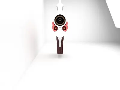 High Power Revolver Low-poly 3D model