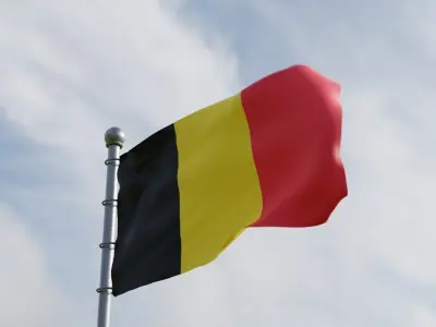 Animated Belguim Flags 3D model