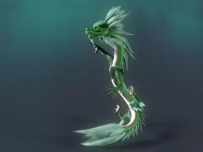 Chinese dragon loong Low-poly 3D model