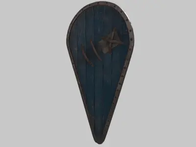 Medieval Kite Shield Low-poly 3D model