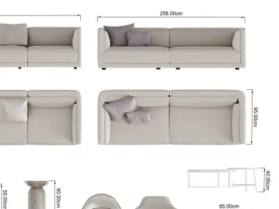 FLOOR PLAN 2d furniture top view 3D render realistic part 2 3D model