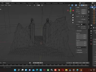 Argonath low poly blender Model for game and cartoon video Low-poly 3D model