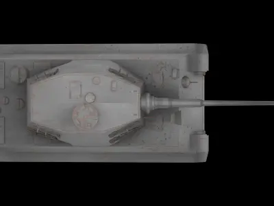 Tiger 2 tank Low-poly 3D model