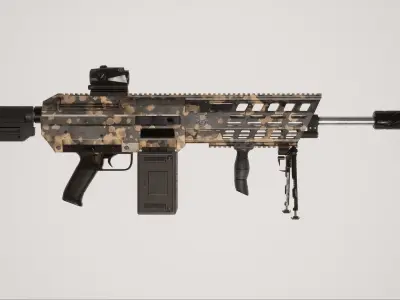 Machine Gun 1 Used Low-poly 3D model