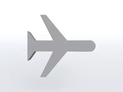Airplane Mode Symbol v1 003 Low-poly 3D model