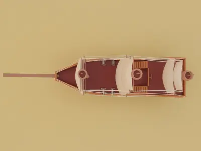 Stylized water ship 3D model for game 3D model
