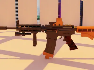 M4A1 Rifle low poly Low-poly 3D model
