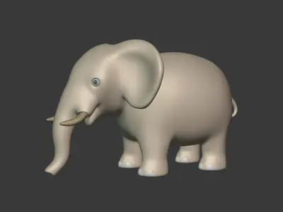 Cartoon Elephant Low-poly 3D model