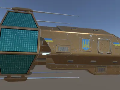 Spaceship Patriot Type 2 Brown Low-poly 3D model