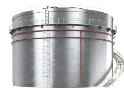 Cylindrical Oil Tank 3D model purchase