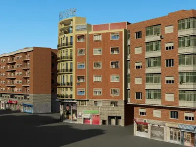 Building Collection 71 - 80 Low-poly 3D model