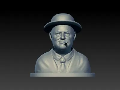 Winston Churchill Bust Ready for 3D printing 3D print model