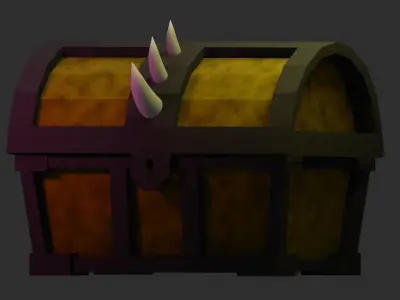 Treasure chest 5 Low-poly 3D model