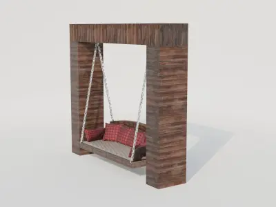 Garden Swing 3D model 10