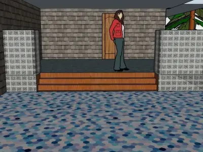 residential building 3d elevation Free low-poly 3D model