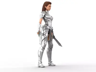 Female Warrior 3D model buy