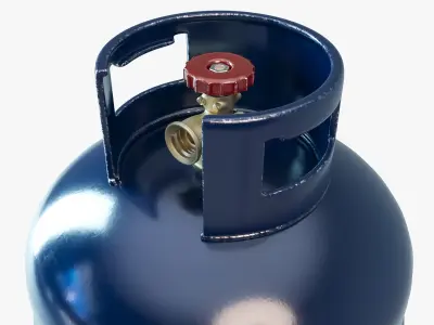 Gas Bottle Cylinder And Valve 3D model